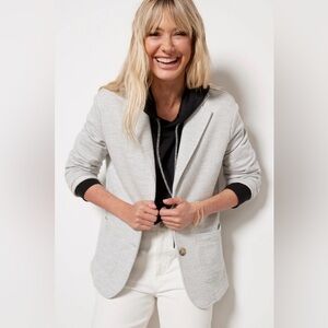 Faherty Inlet Knit Blazer Heather Grey Women’s Small